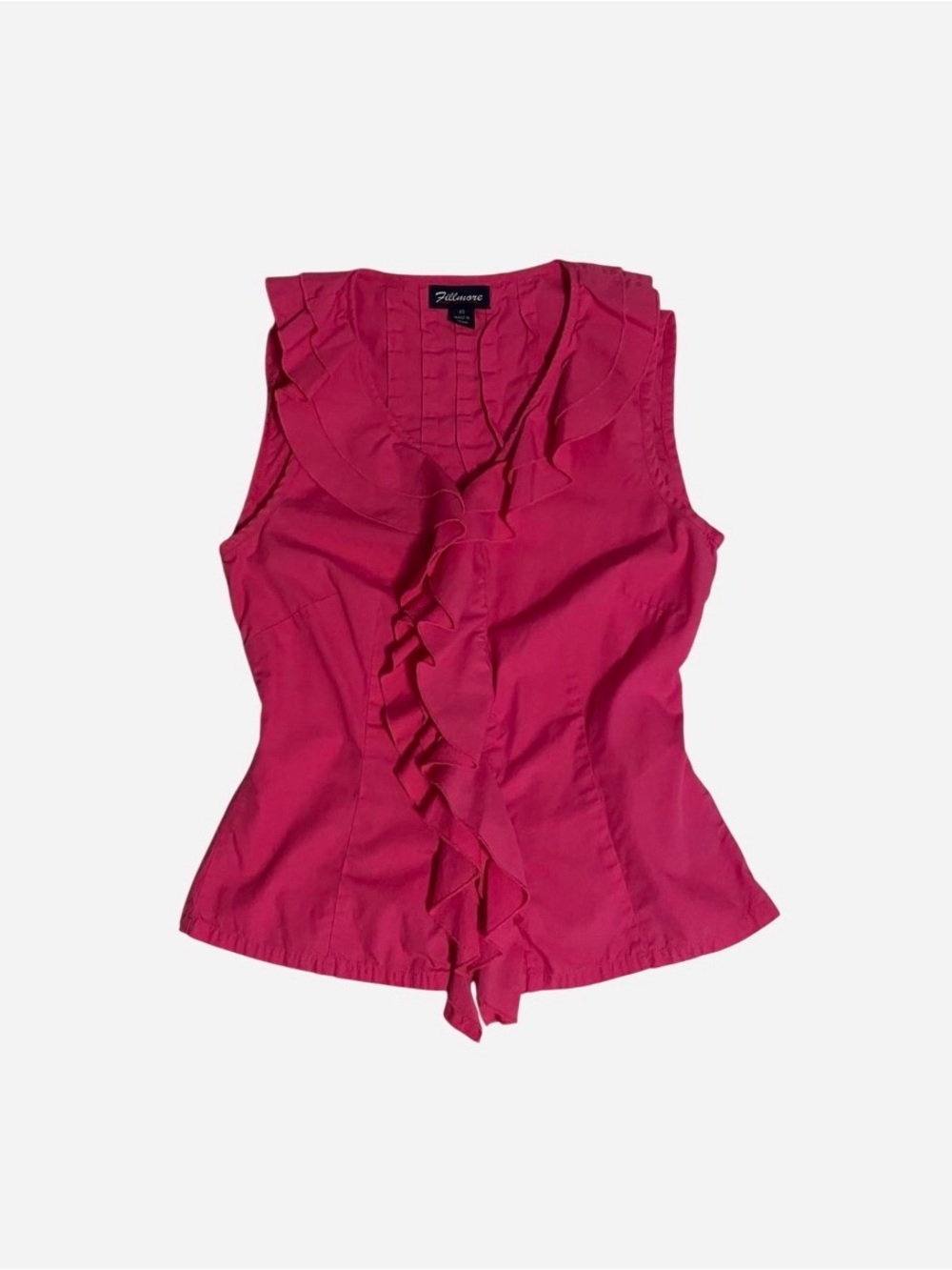 fillmore - 100% cotton pink ruffle blouse